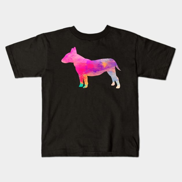 english bull terrier dog art  watercolor gift Kids T-Shirt by T-shirt verkaufen